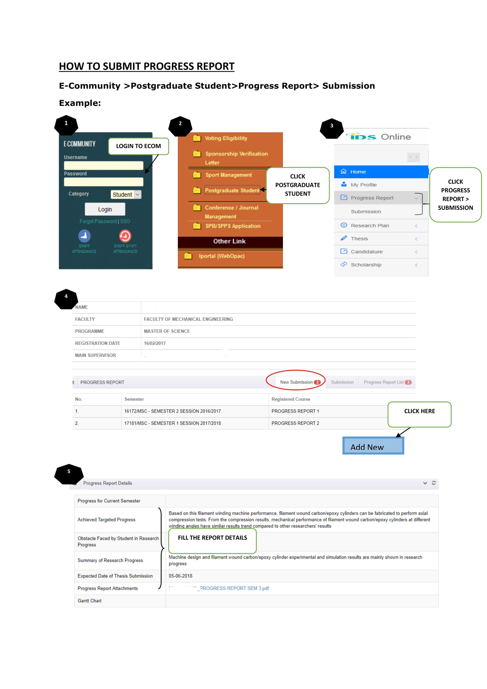 How to Submit Progress Report